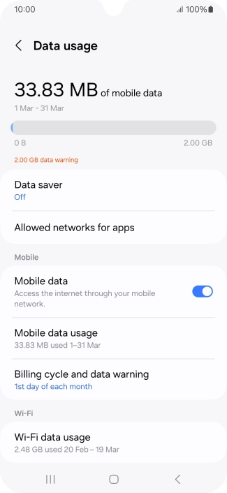Press Data saver.