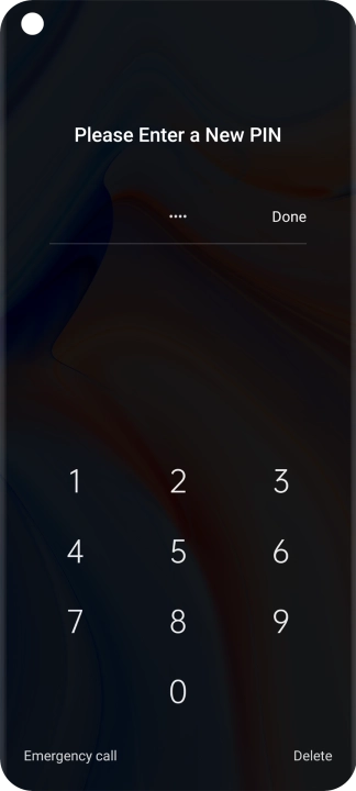 Key in a new four-digit PIN and press Done.