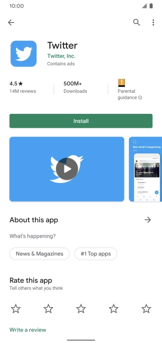 Press Install and follow the instructions on the screen to install the app.