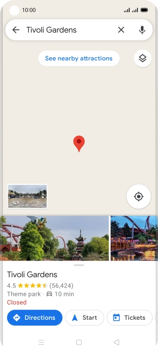 Press the destination at the bottom of the screen.