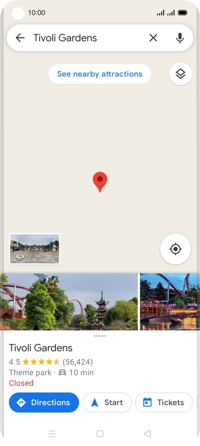Press the destination at the bottom of the screen.