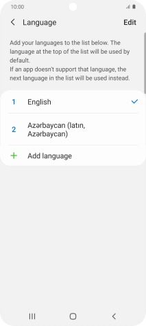 To subsequently select another language as the default language, press the required language.