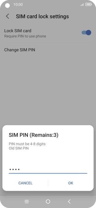 Key in your current PIN and press OK.