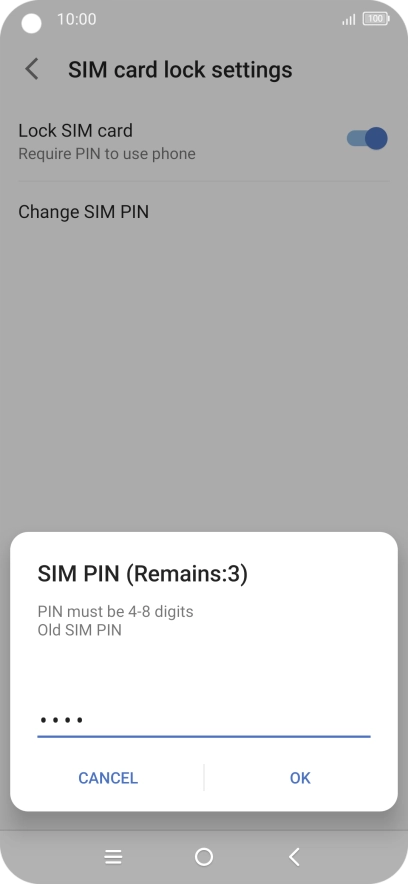 Key in your current PIN and press OK.
