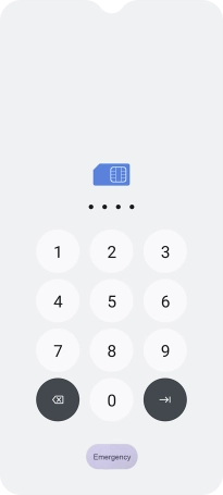 If your SIM is locked, key in your PIN and press arrow right.