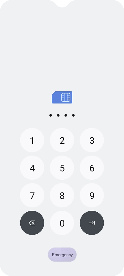 If your SIM is locked, key in your PIN and press arrow right.