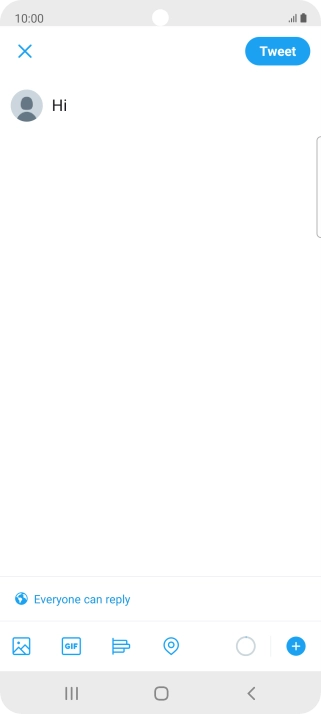 Write the required text and press Tweet.