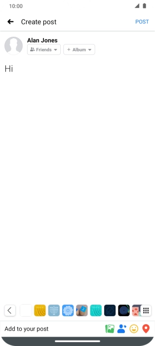 Write the required text and press POST.