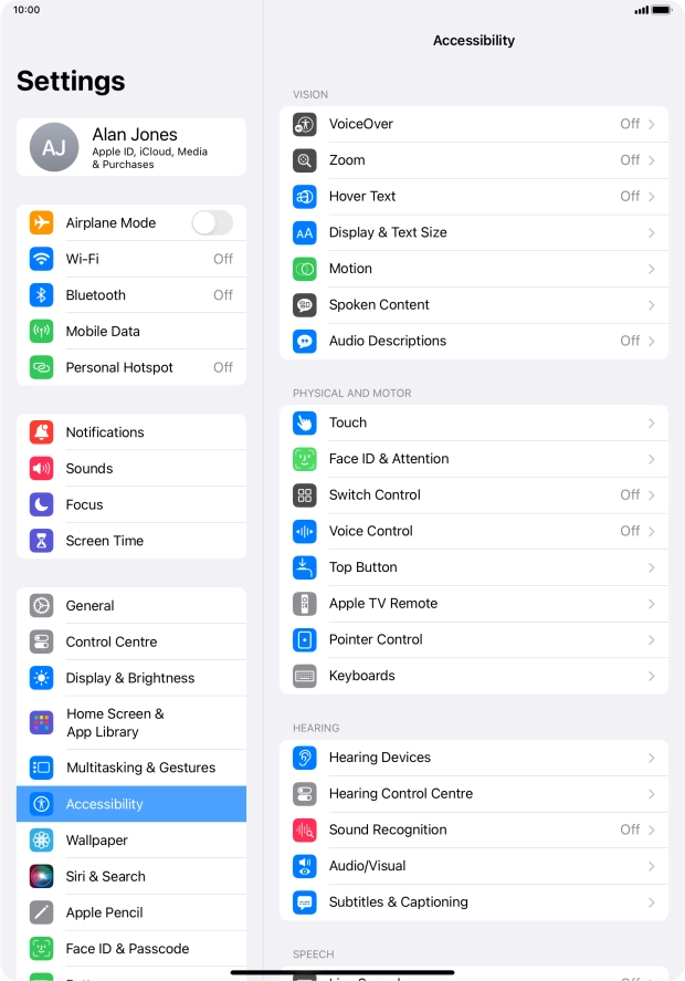 Press Display & Text Size.