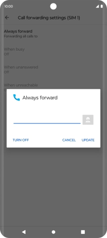 Press TURN OFF.