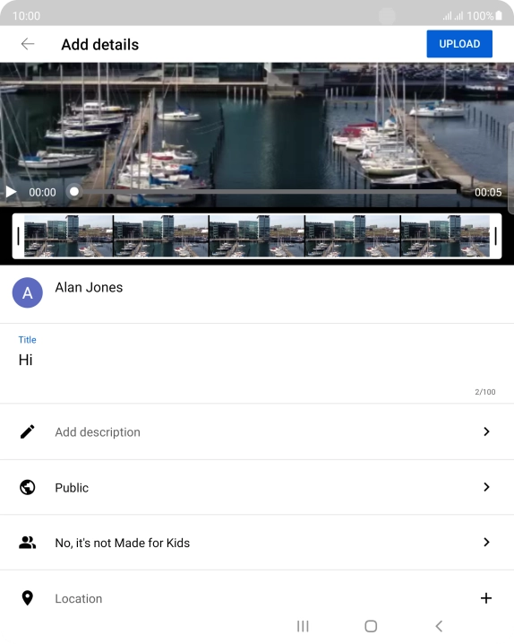 Key in the required text and press UPLOAD.