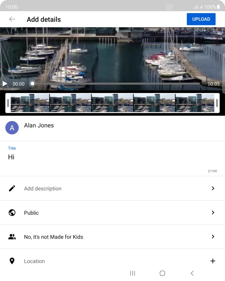 Key in the required text and press UPLOAD.