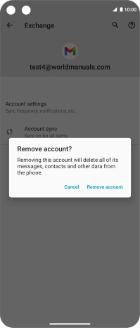 Press Remove account.