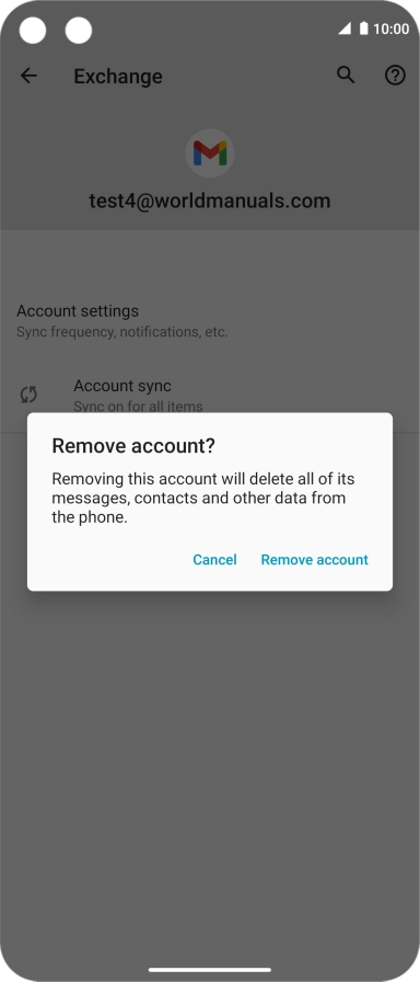Press Remove account.
