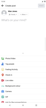 Press the text input field.