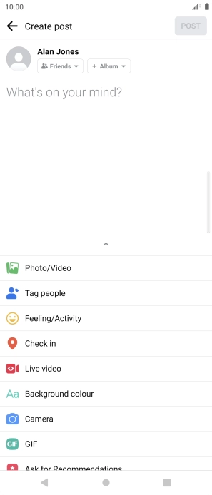 Press the text input field.