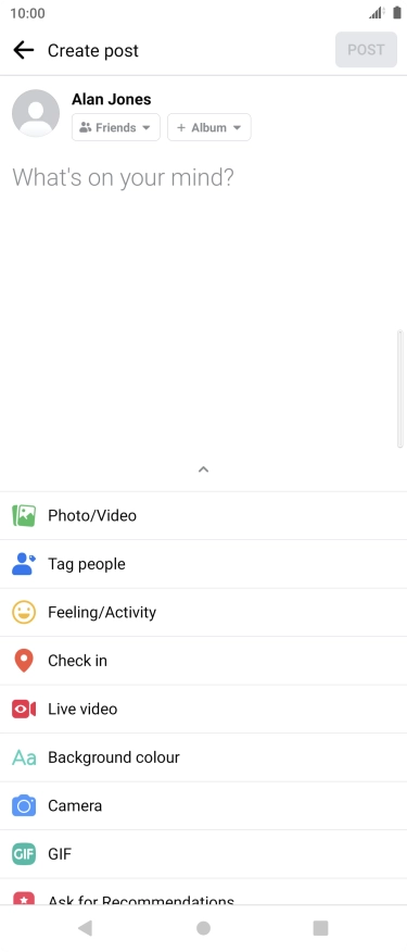 Press the text input field.