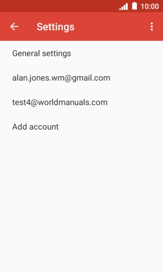 Press the required email account.