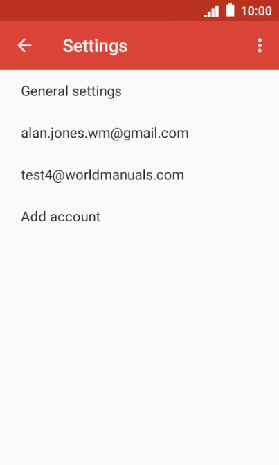 Press the required email account.