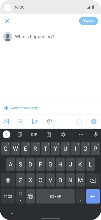 Press the text input field.