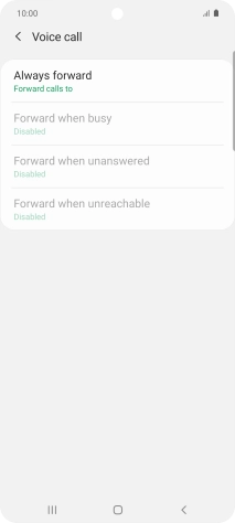 Press the required divert type.