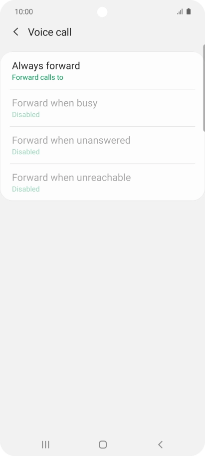 Press the required divert type.