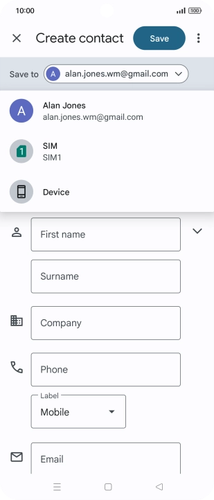 Press the required Google account.