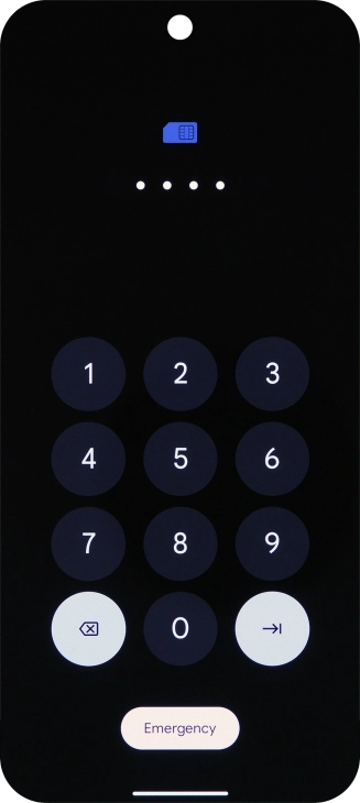 If your SIM is locked, key in your PIN and press arrow right.