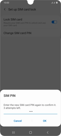 Key in the new PIN again and press OK.
