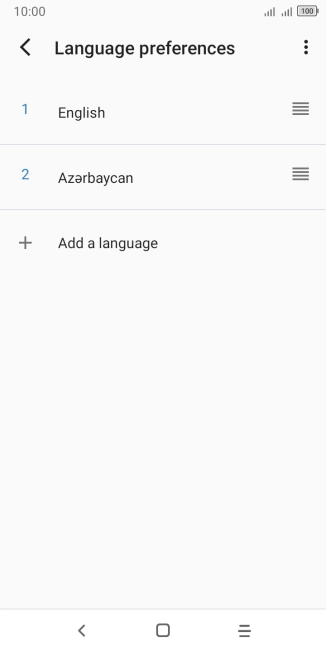 To select the new language as the default language, press the move icon next to the required language and drag it to the top of the list.
