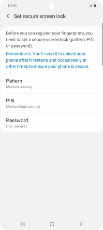 Press the required phone lock code and follow the instructions on the screen to create an additional phone lock code.