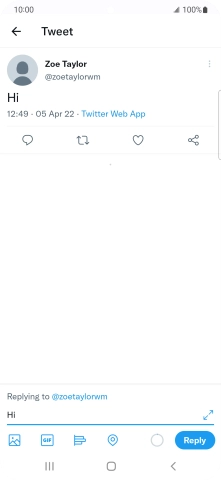 Write your reply and press Reply.