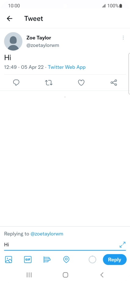 Write your reply and press Reply.