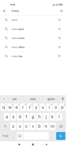 Key in the name or subject of the required app and press the search icon.