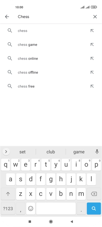 Key in the name or subject of the required app and press the search icon.