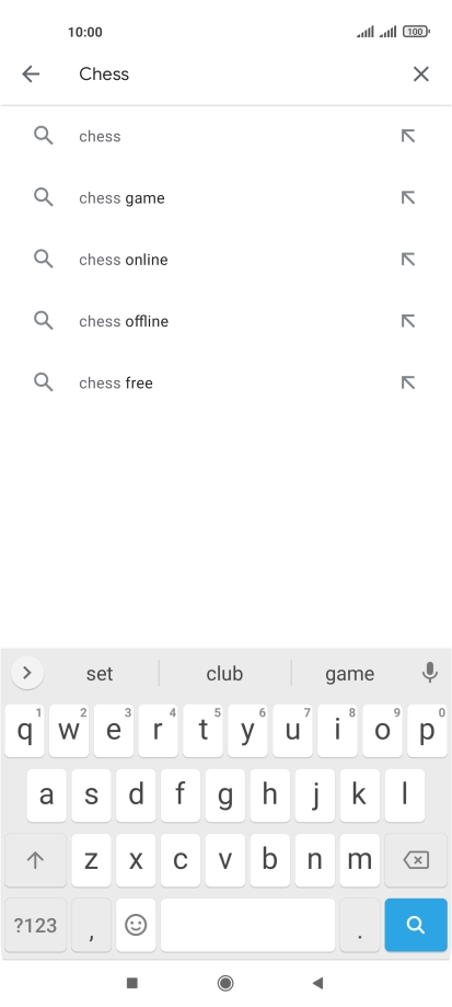 Key in the name or subject of the required app and press the search icon.
