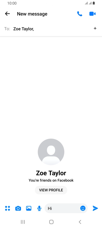 Write the required message and press the send icon.