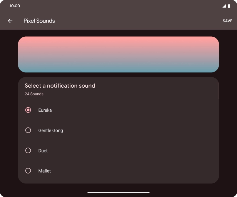 Once you've found a message tone you like, press SAVE.
