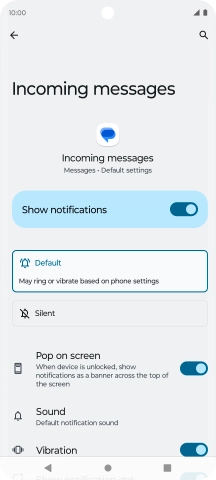 Press the indicator next to 