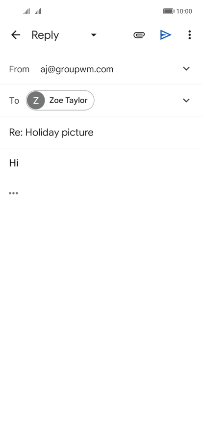 Write the required text and press the send icon.
