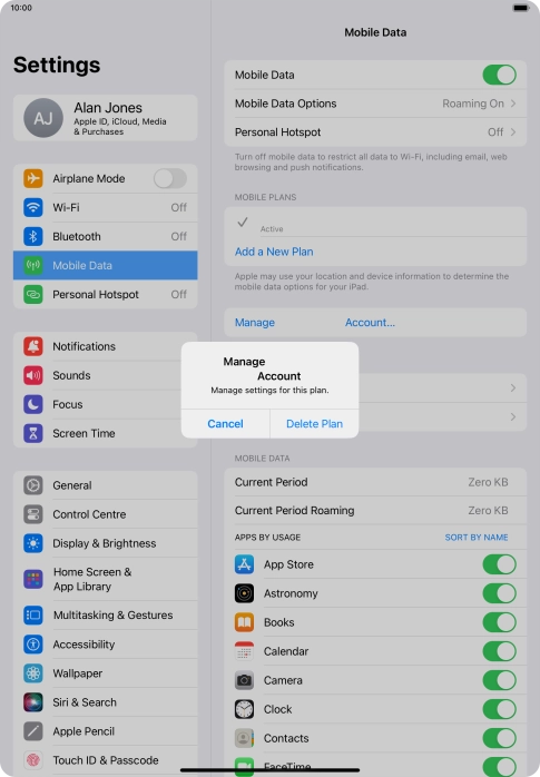 Press Delete Plan.