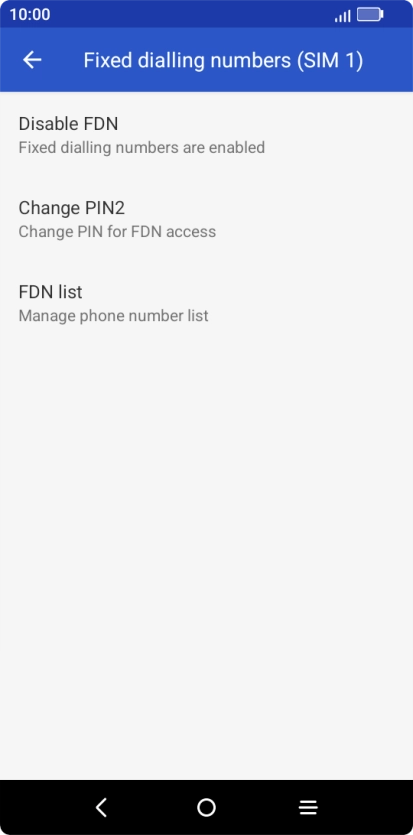 Press Disable FDN.