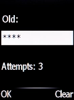 Key in your current PIN and press the Navigation key.
