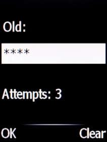 Key in your current PIN and press the Navigation key.