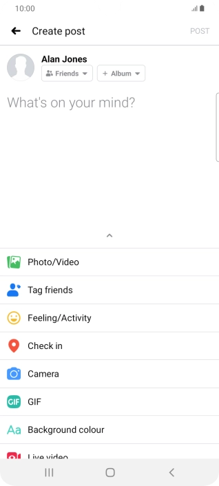 Press the text input field and key in the required text.