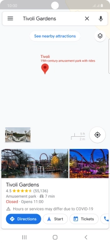 Press the destination at the bottom of the screen.