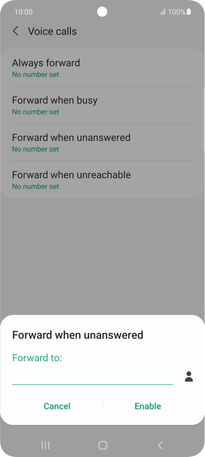 Key in +447836121121 and press Enable.