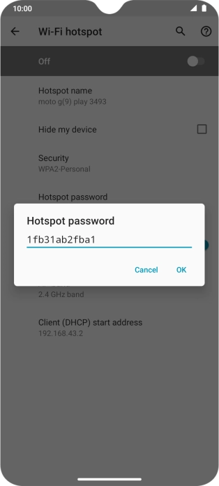 Key in the required password and press OK.