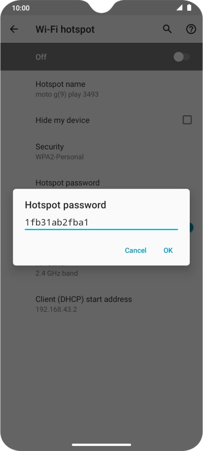 Key in the required password and press OK.