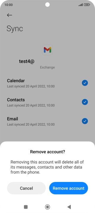 Press Remove account.